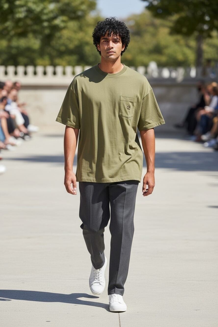 Giorgio Armani Mens Embroidered Pocket T Shirt Olive Green Size 52 Made In Italy